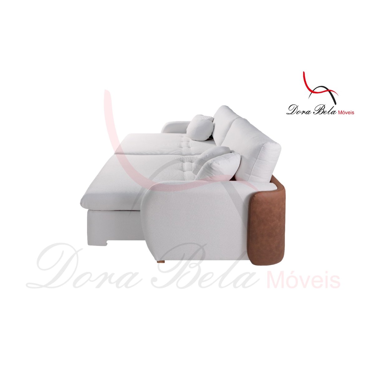 Sofá Cama Organ em Linhão 230cm com Molas Ensacadas Retrátil 4 Lugares Dora Bela - Imagem 5