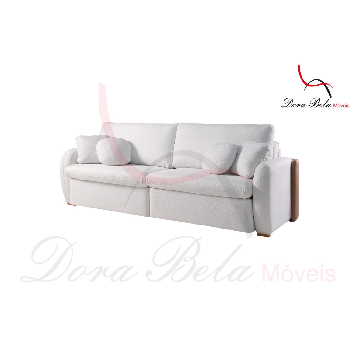 Sofá Cama Organ em Linhão 230cm com Molas Ensacadas Retrátil 4 Lugares Dora Bela - Imagem 4
