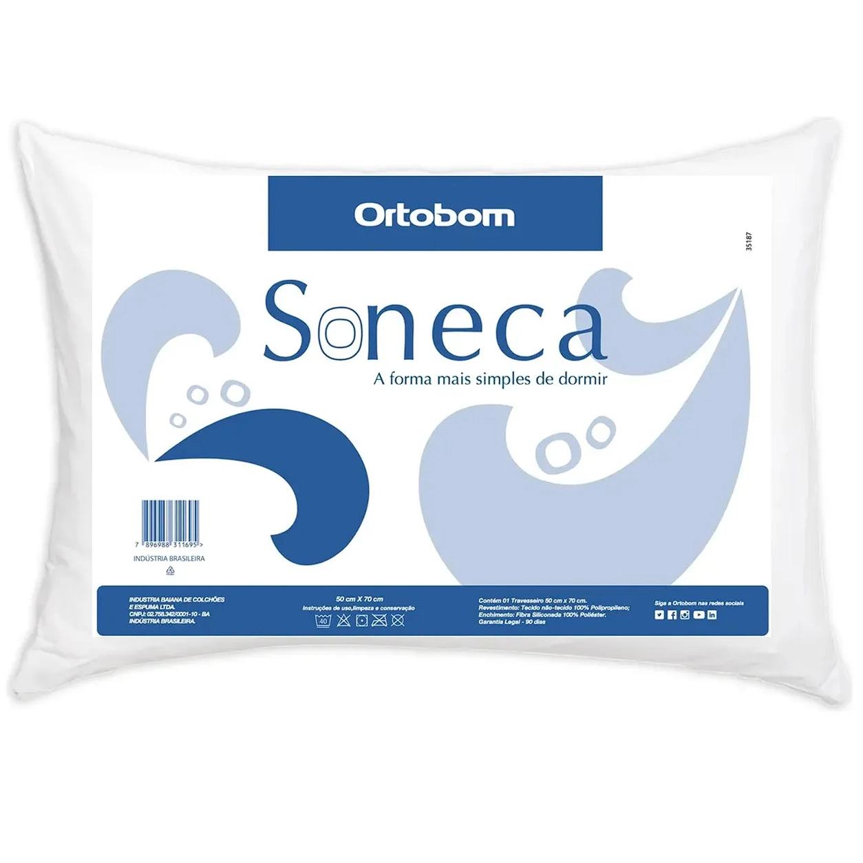 Travesseiro Soneca em Fibra Siliconada Ortobom