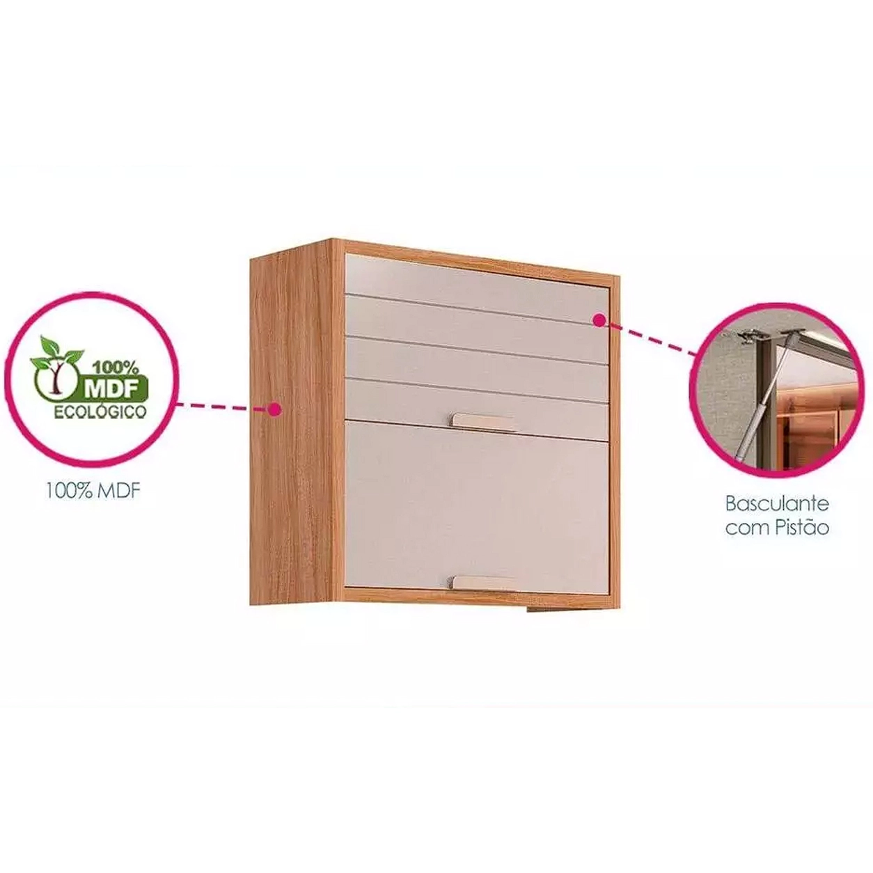 Armário Aéreo Eloise 80cm 2 Portas Mgm - Imagem 4