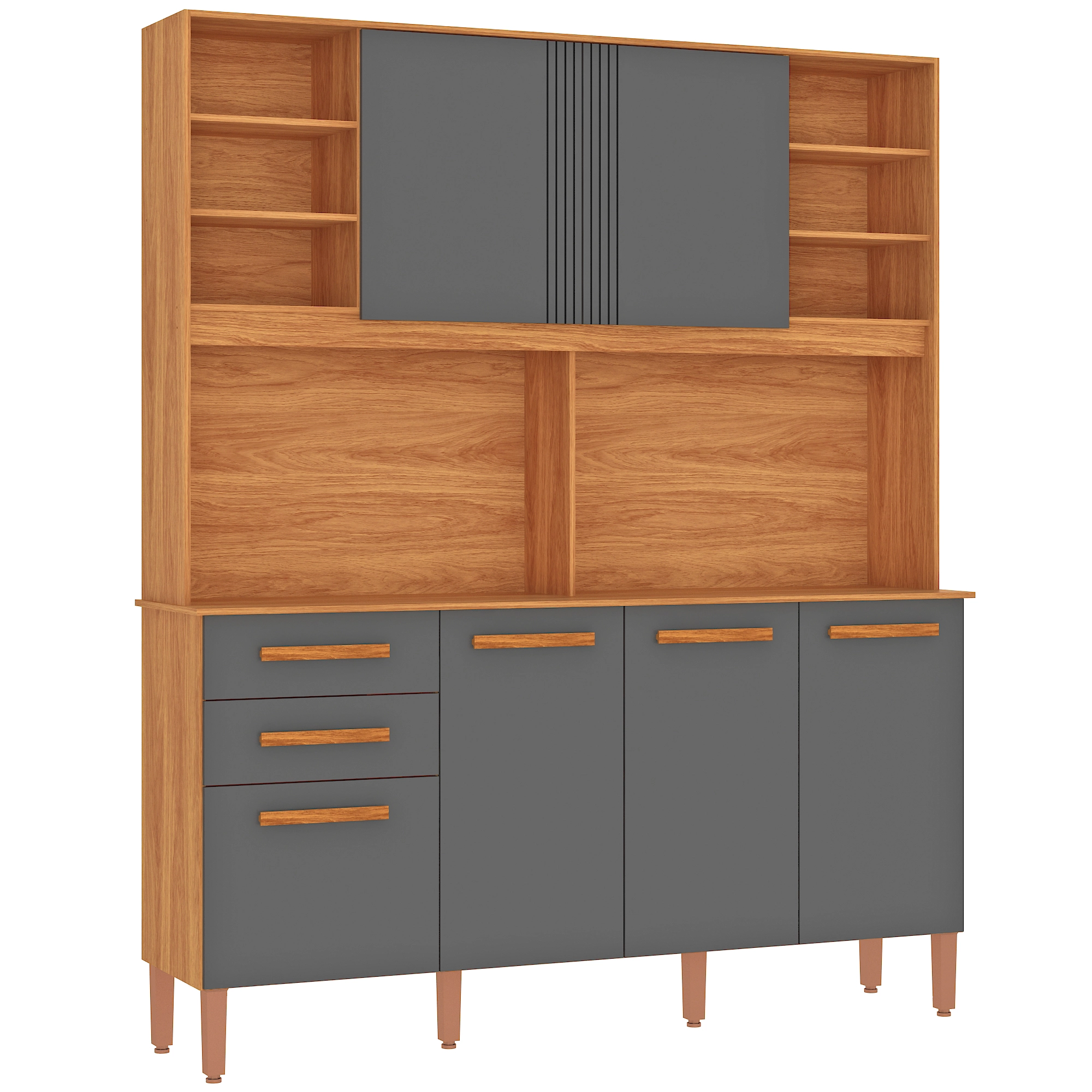 Armário de Cozinha Malaga 6 Portas 2 Gavetas Fellicci