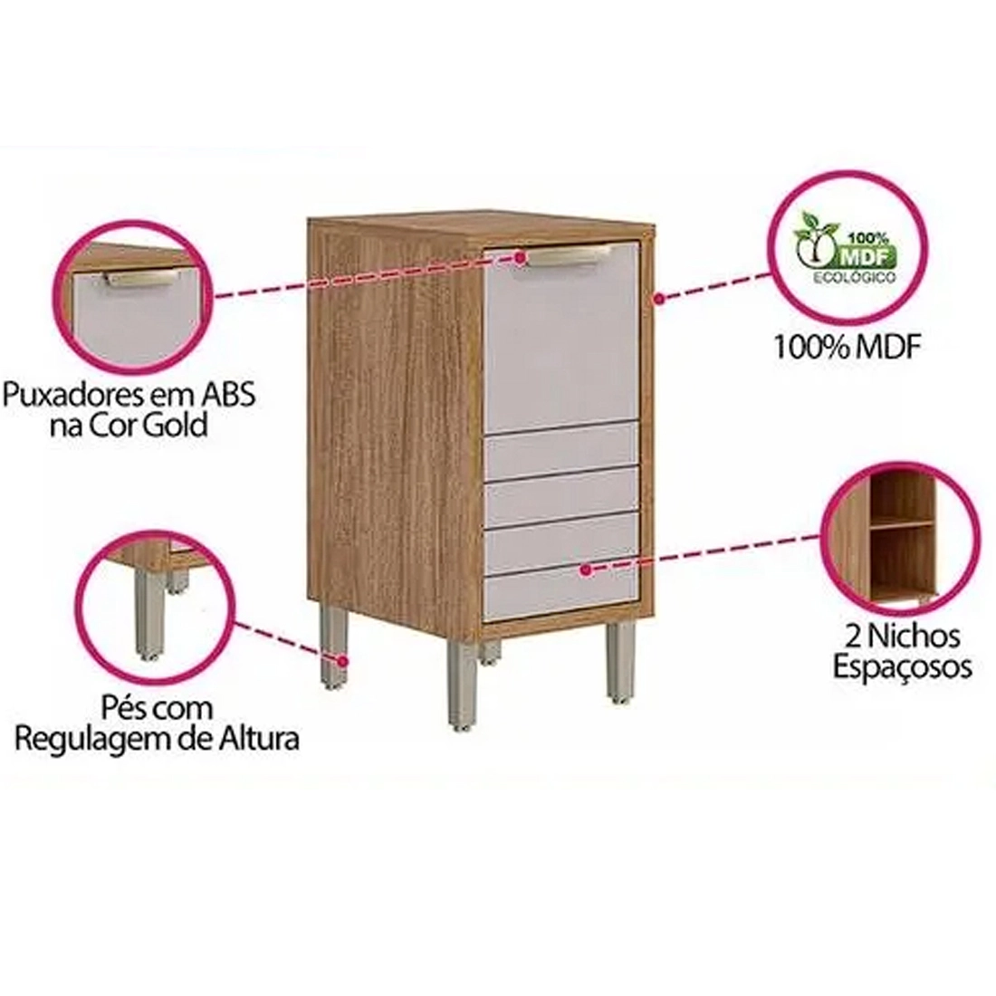 Balcão Eloise 40cm 1 Porta Mgm - Imagem 4