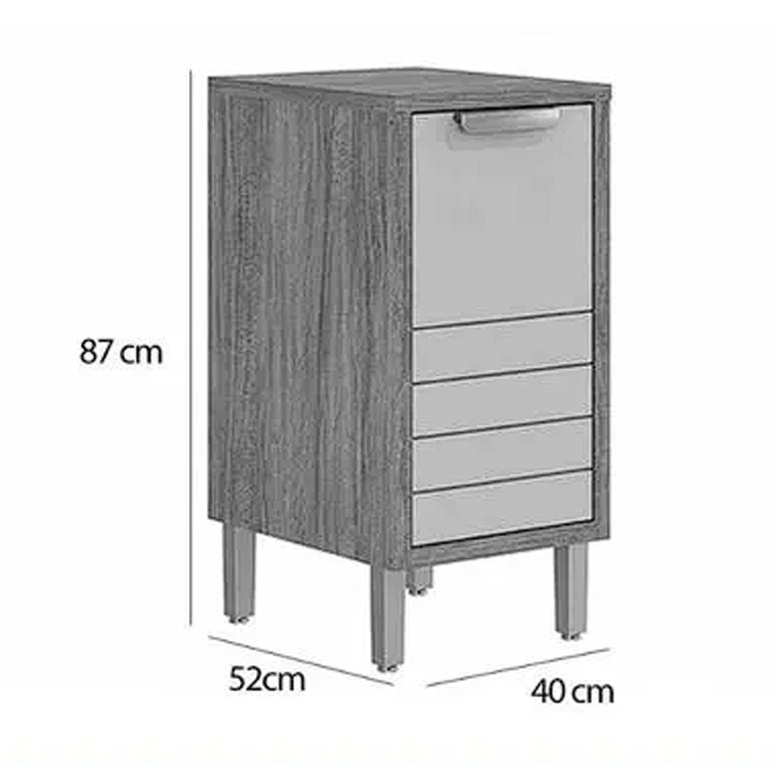 Balcão Eloise 40cm 1 Porta Mgm - Imagem 2