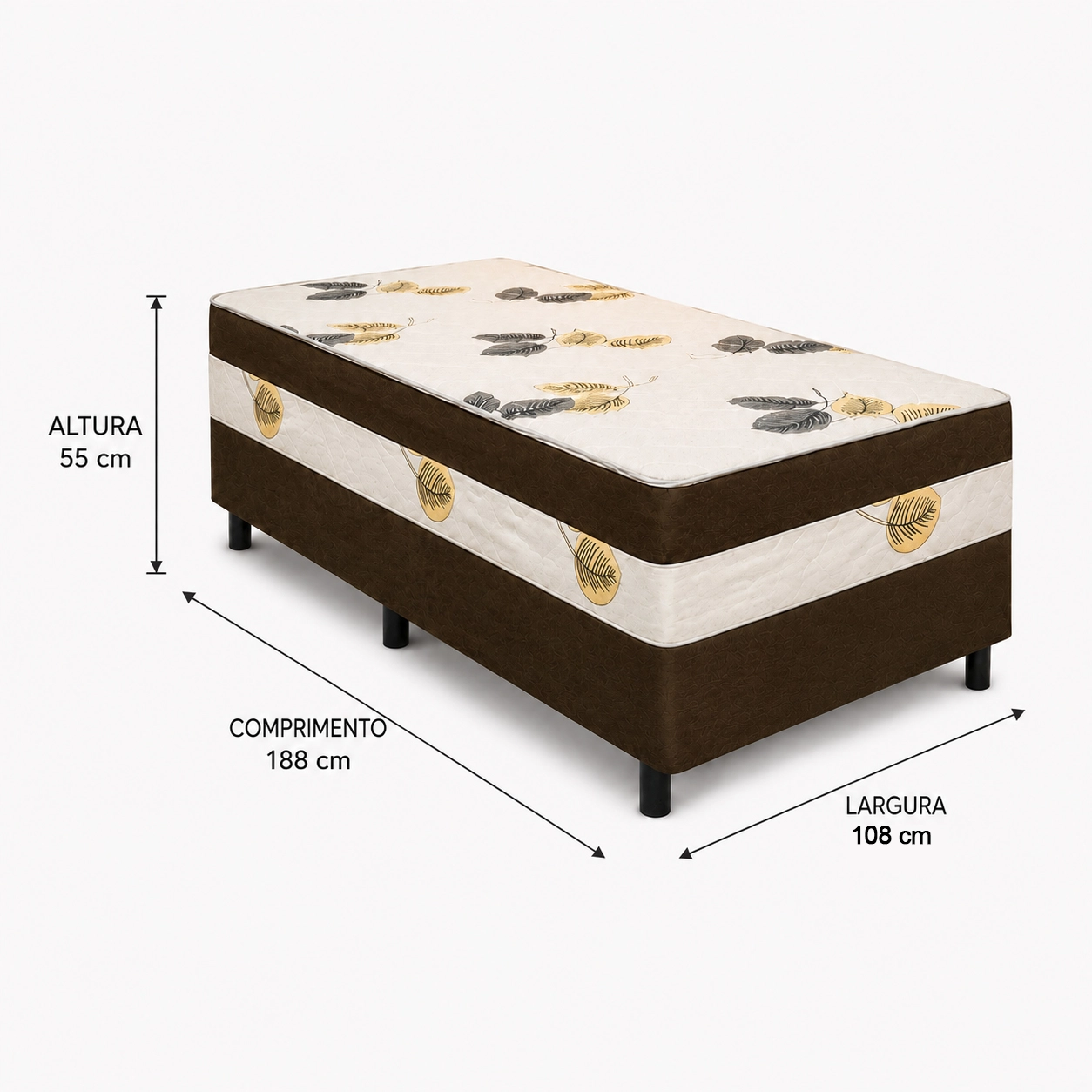 Cama Box Sonho Bom Solteirão 108x188x55cm Nosso Sonho - Imagem 2