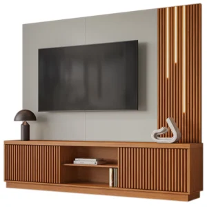Estante Arezzo New 180cm para Tv Até 58 Polegadas Ripado 2 Portas com Led Mavaular