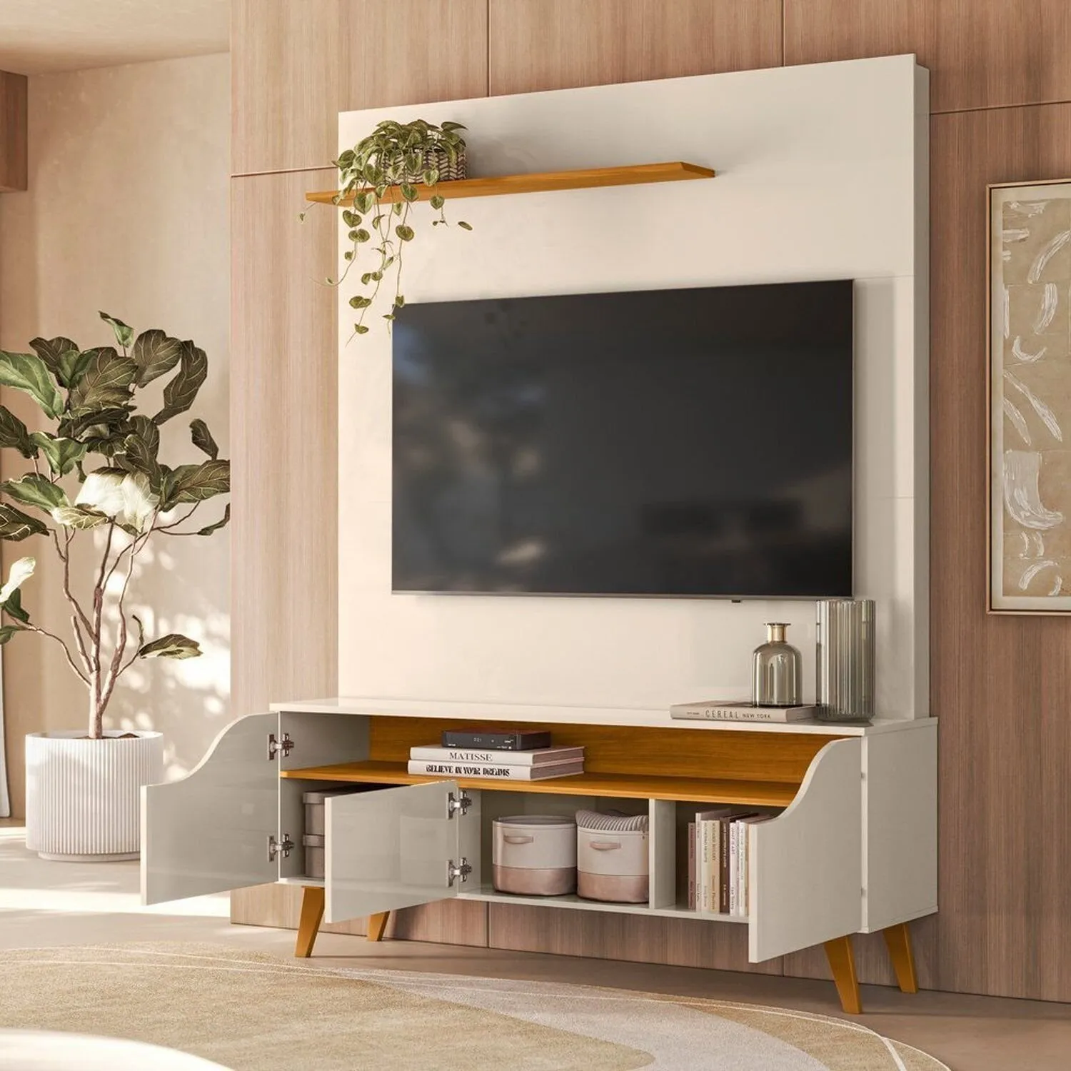 Estante Home Polo para Tv Até 55 Polegadas 3 Portas Madetec - Imagem 3