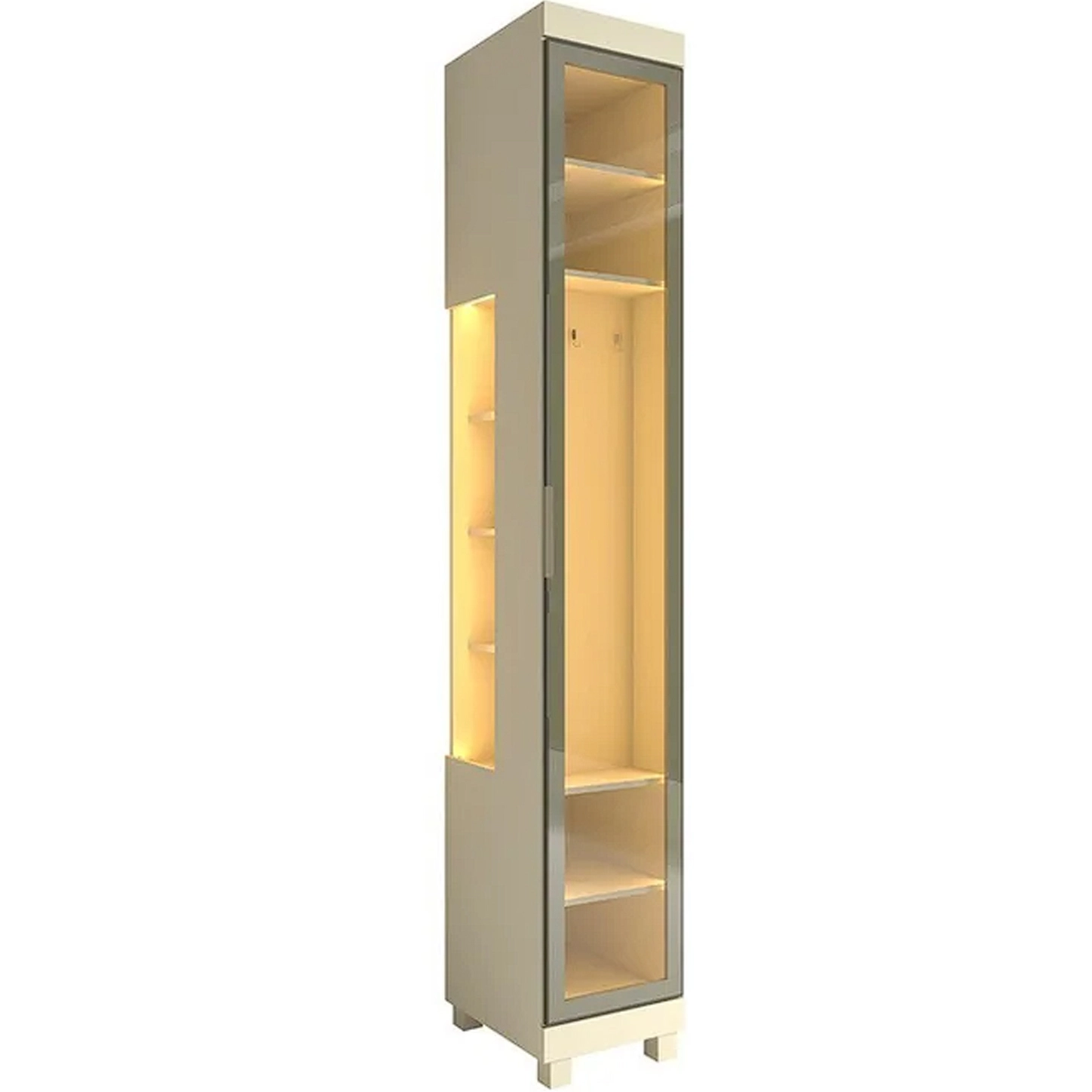 Guarda Roupa Imperatriz Módulo 1 Porta Reflecta com Nicho e Led Gelius