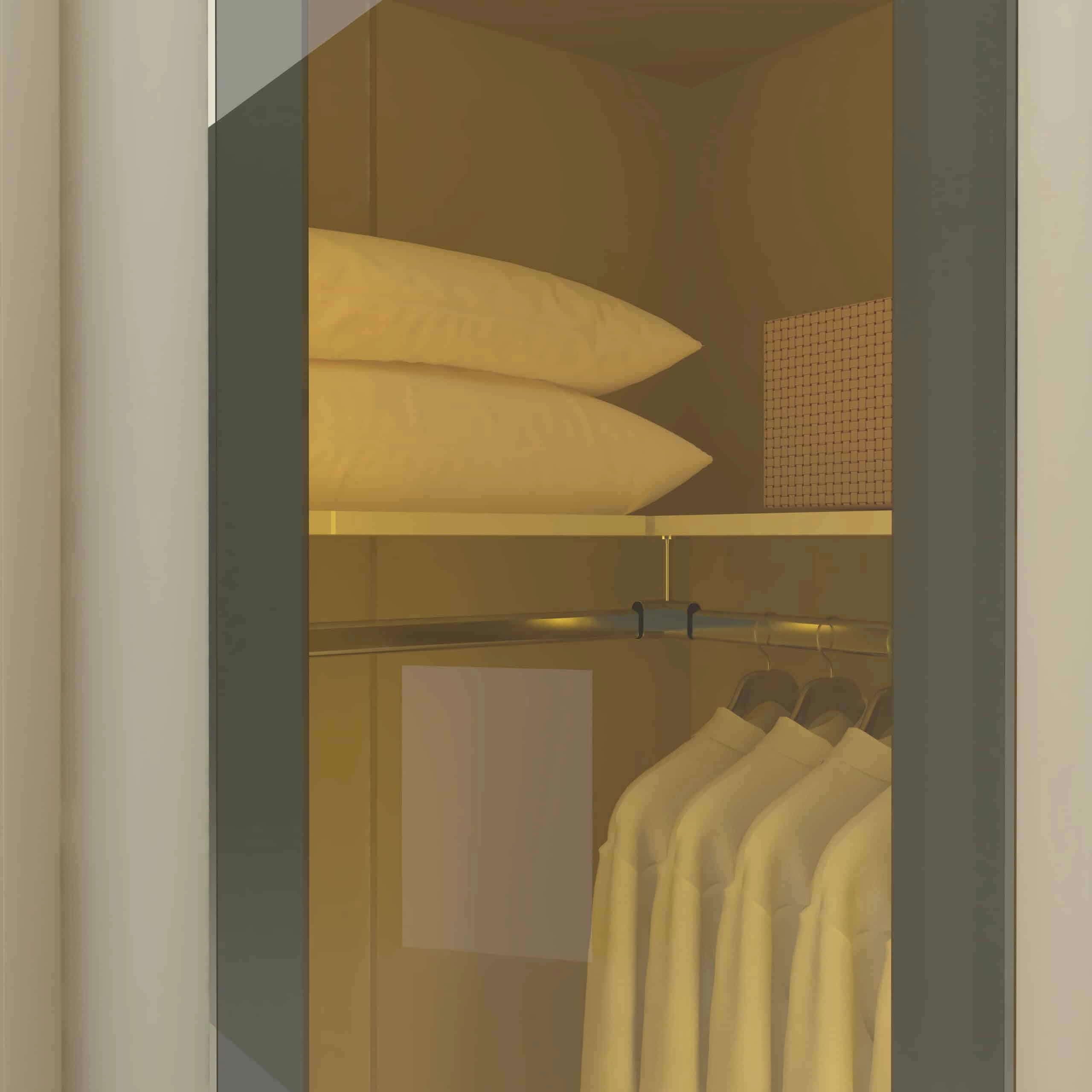 Guarda Roupa Innova Módulo 1 Porta Reflecta Canto com Led Gelius - Imagem 6