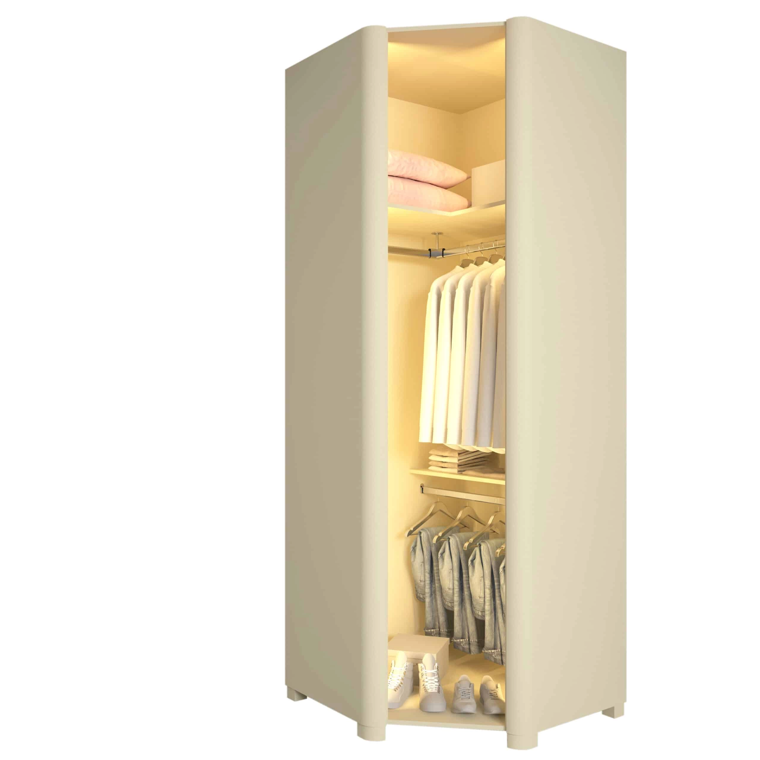 Guarda Roupa Innova Módulo 1 Porta Reflecta Canto com Led Gelius - Imagem 5