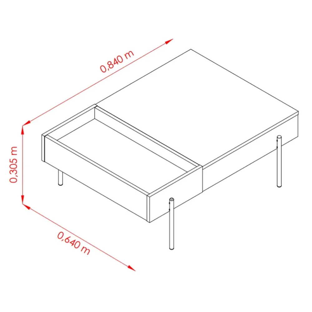 Mesa de Centro Leme Retangular Madetec - Imagem 2