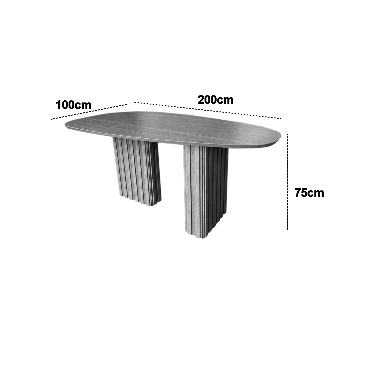 Mesa de Jantar Isis 200cm Orgânica Sem Vidro Leifer - Imagem 2