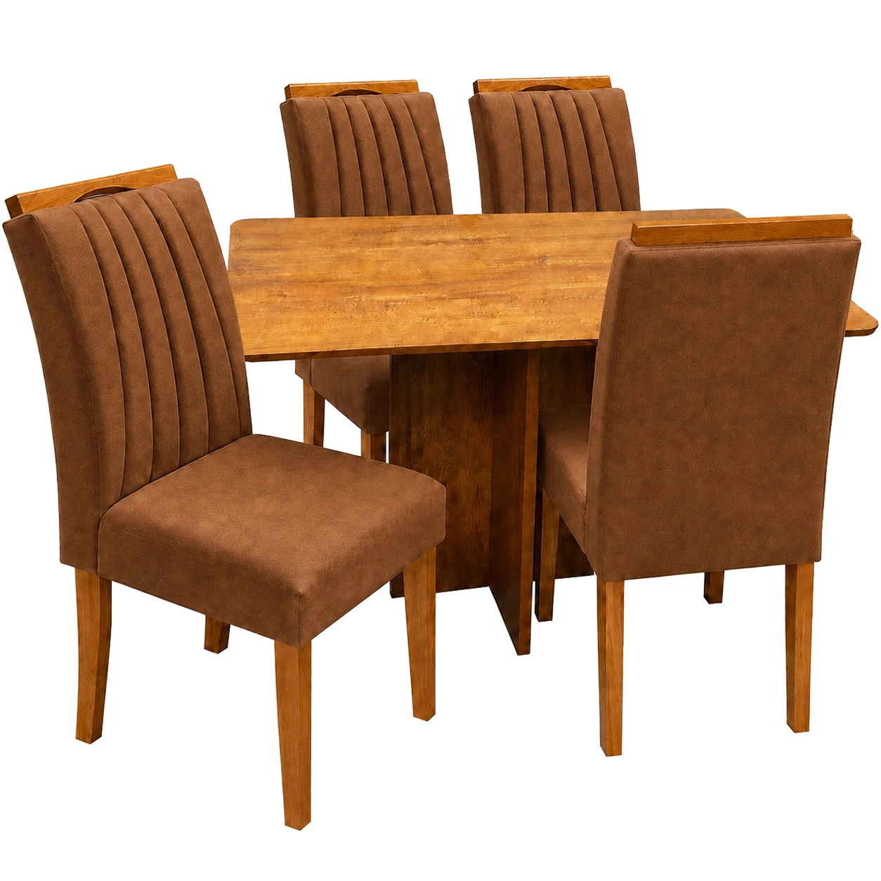 Mesa de Jantar Salina 120x80cm Sem Vidro com 4 Cadeiras Marselha em Veludo Estofadas Cel Móveis - Imagem 5