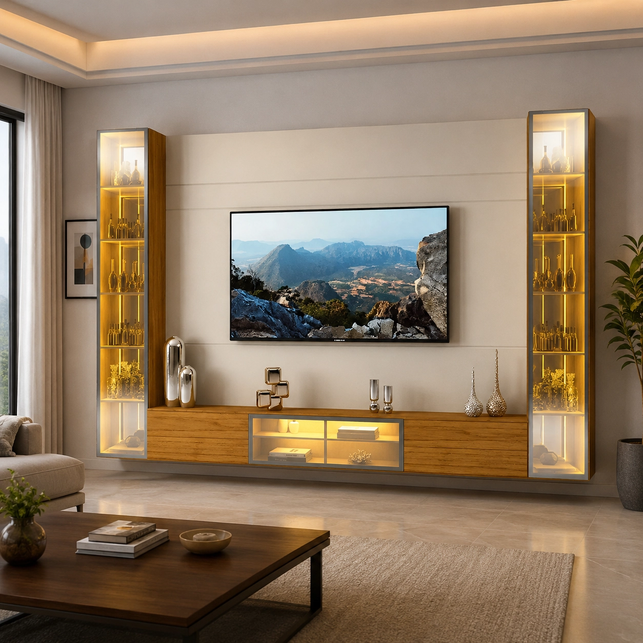 Painel Luminare com 2 Torres para Tv Até 85 Polegadas com Led 5 Portas Gelius - Imagem 9