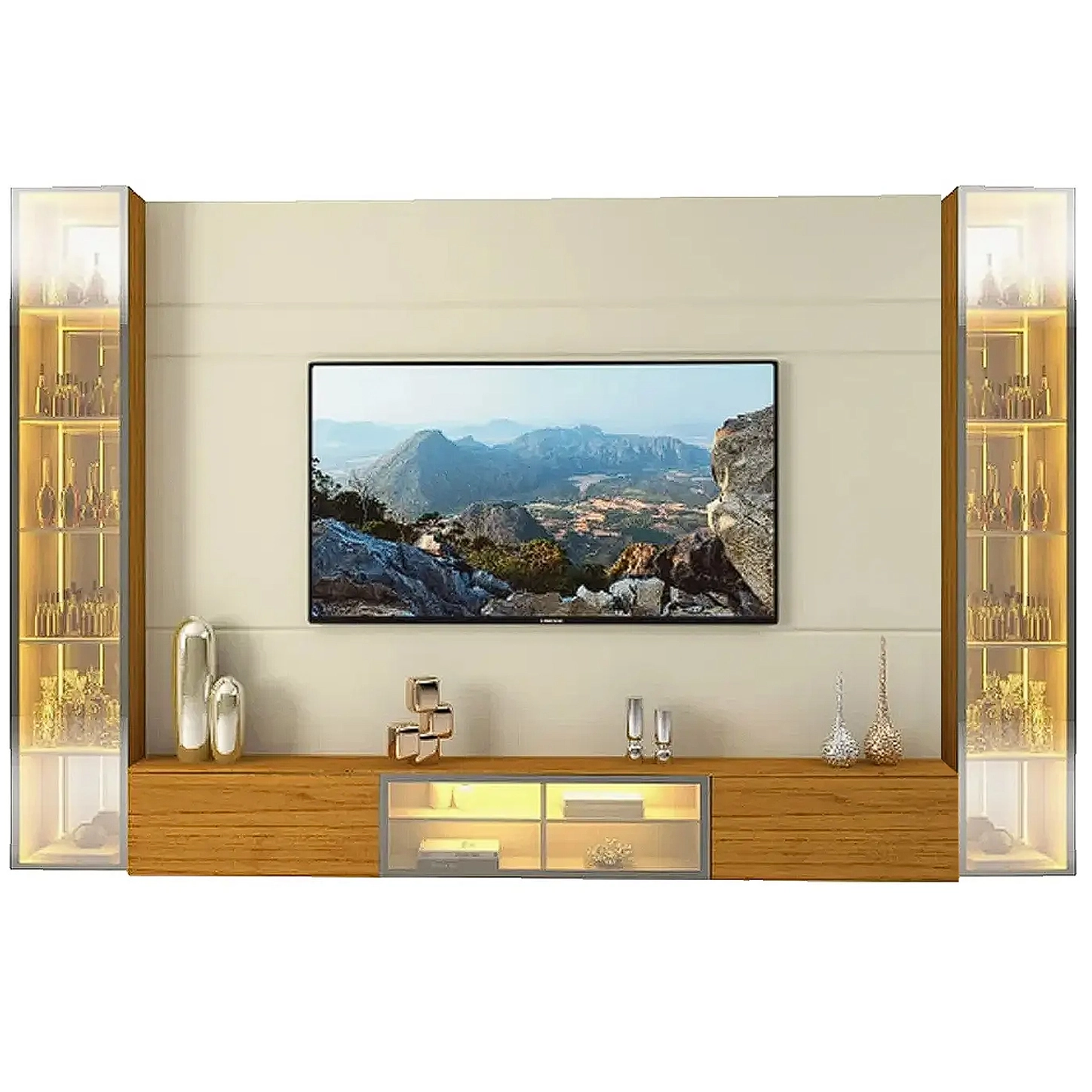 Painel Luminare com 2 Torres para Tv Até 85 Polegadas com Led 5 Portas Gelius