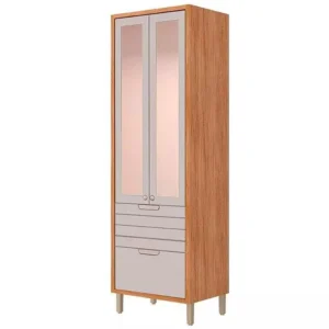 Paneleiro Cristaleira Eloise 3 Portas Sendo 2 com Vidro Reflecta e 1 Gaveta Mgm