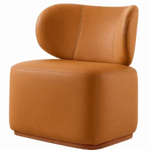 Poltrona Decorativa Sun em Couro Ecológico Prensar