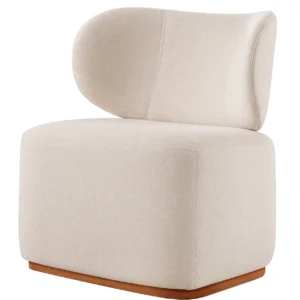 Poltrona Decorativa Sun em Linho Prensar