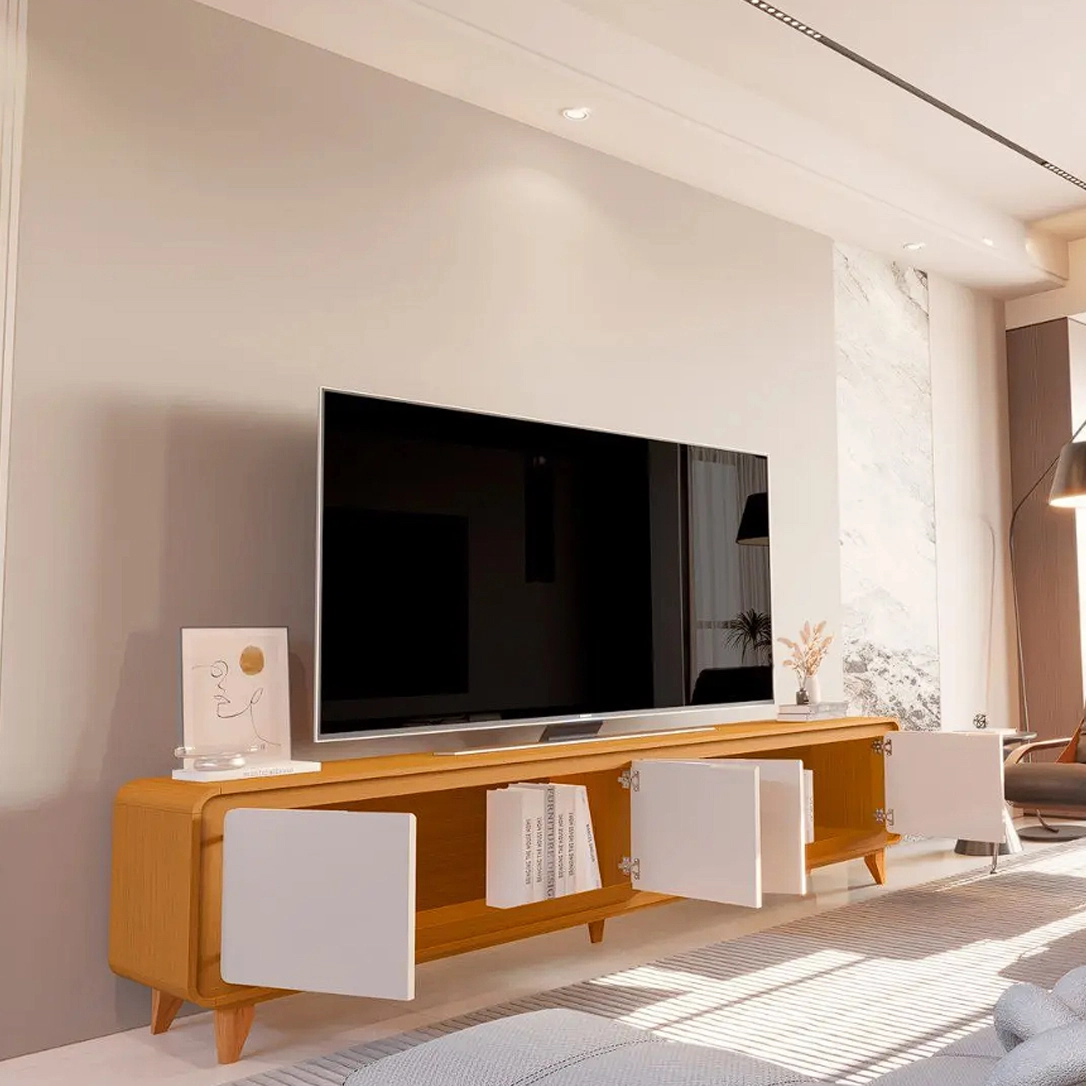 Rack Liv 220cm para Tv Até 75 Polegadas 4 Portas Edn - Imagem 3