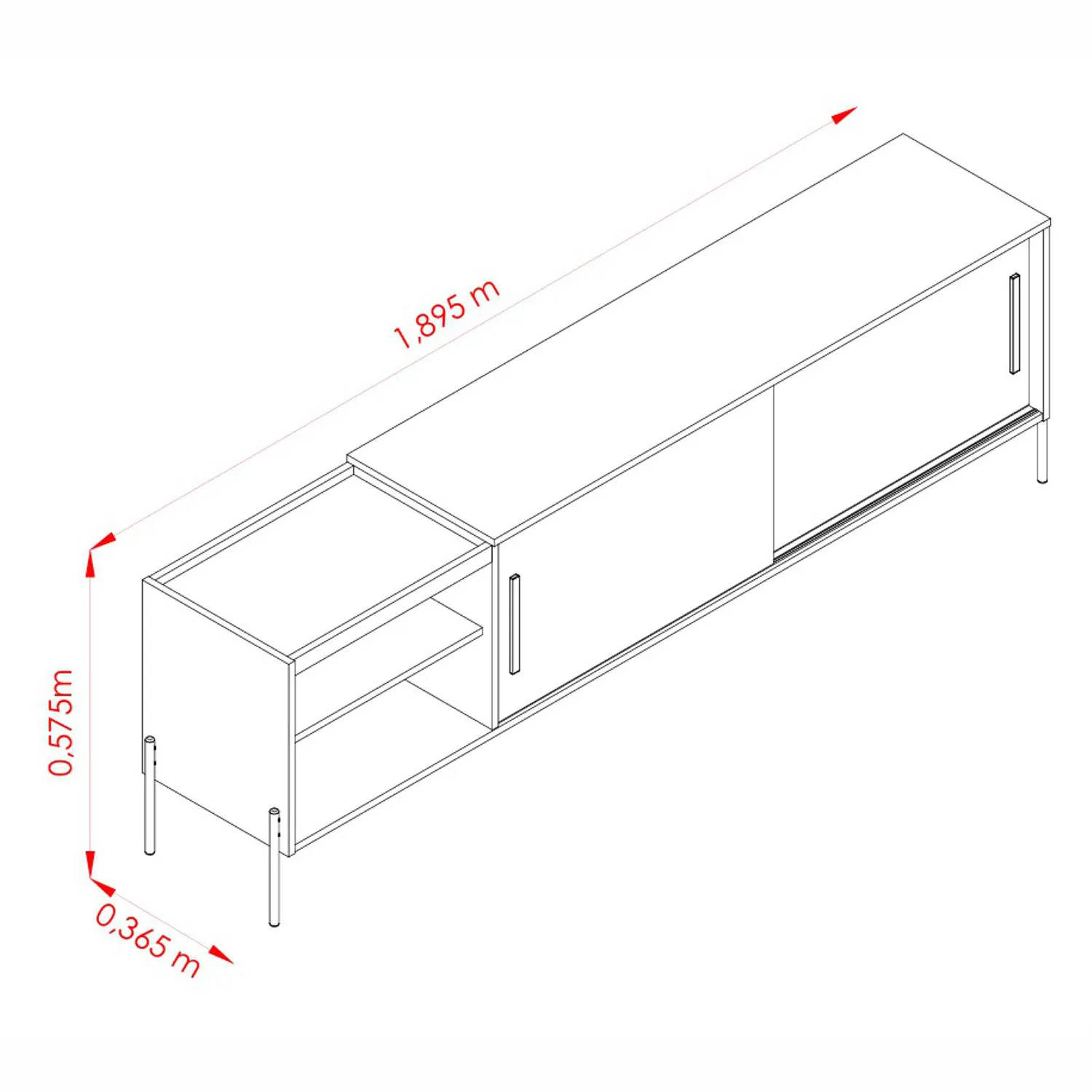 Rack Mare para Tv Até 60 Polegadas 2 Portas Madetec - Imagem 2