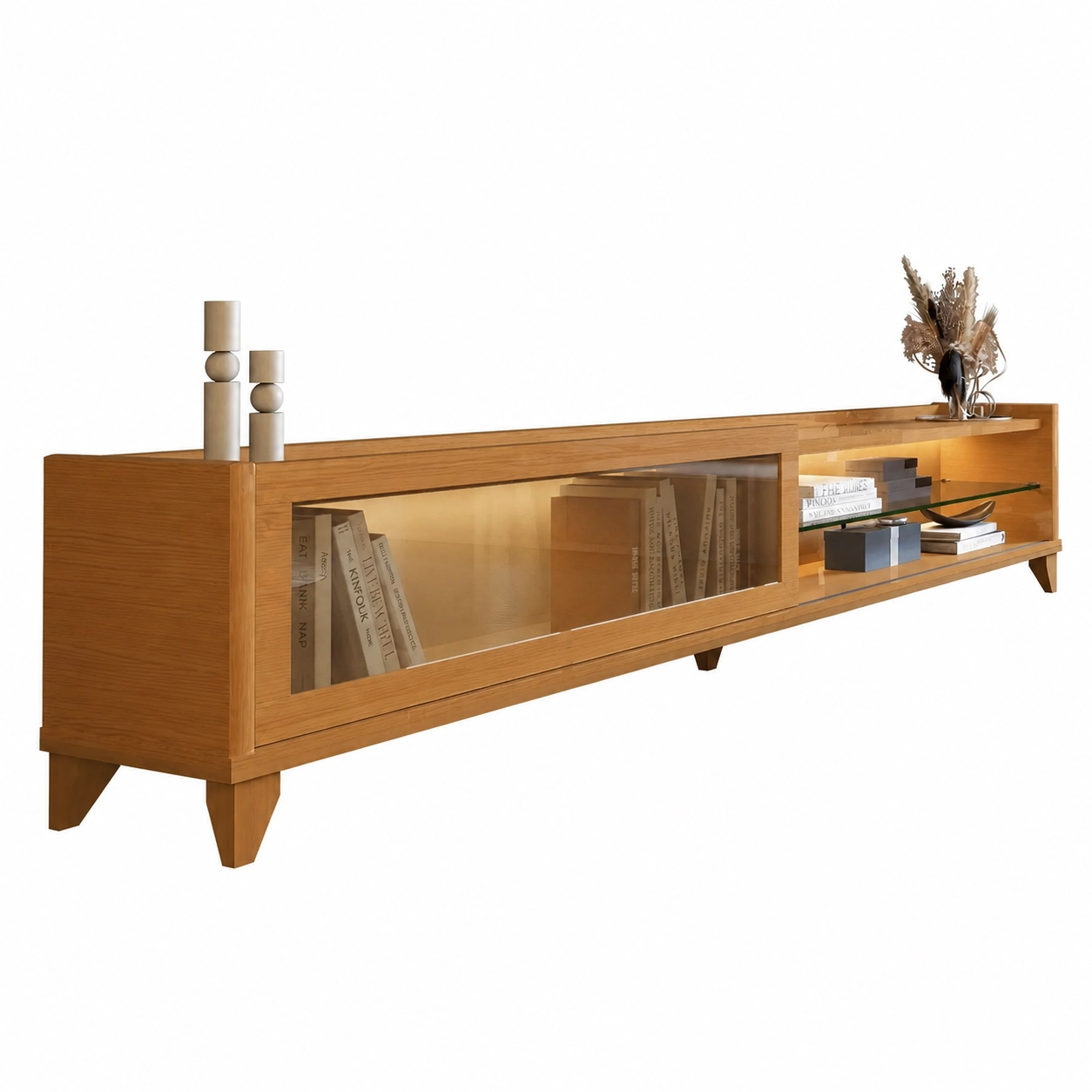 Rack Vellaro 220cm para Tv Até 75 Polegadas 1 Porta de Vidro Edn