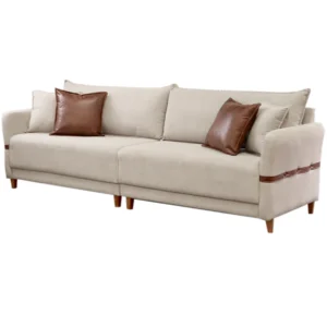 Sofá Living 3067 em Linho 245cm 4 Lugares Lufer