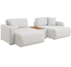 Sofá Modular Valence em Linho 3 Peças 5 Lugares Retrátil e Reclinável Innove