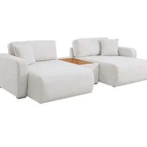 Sofá Modular Valence em Linho 3 Peças 5 Lugares Retrátil e Reclinável Innove