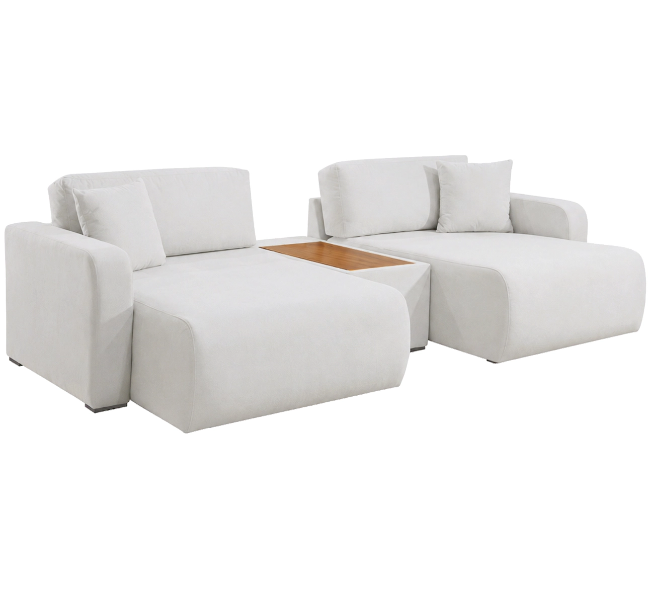 Sofá Modular Valence em Linho 3 Peças 5 Lugares Retrátil e Reclinável Innove