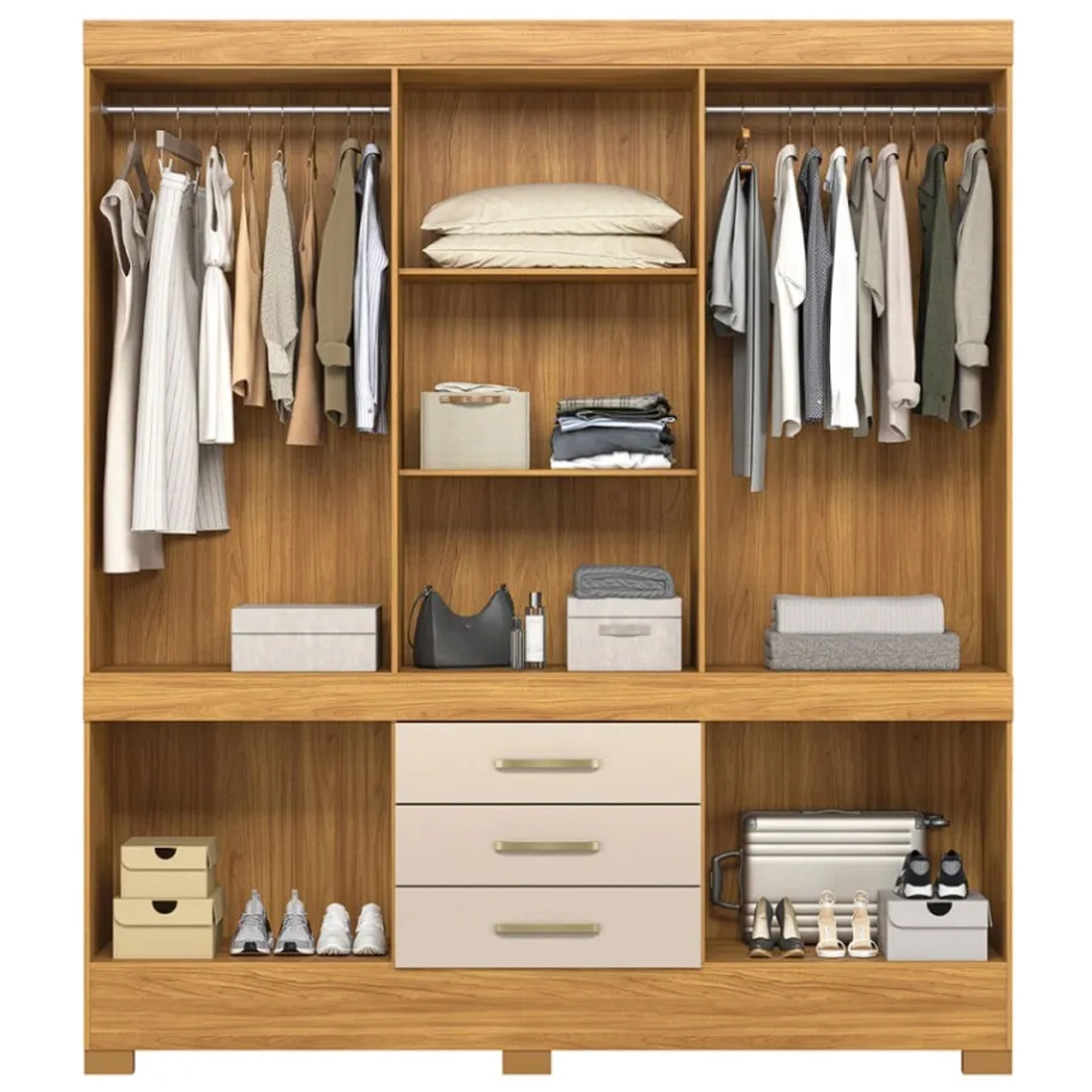 Guarda Roupa New Murano Casal Sem Espelho 10 Portas 3 Gavetas Demobile - Imagem 4