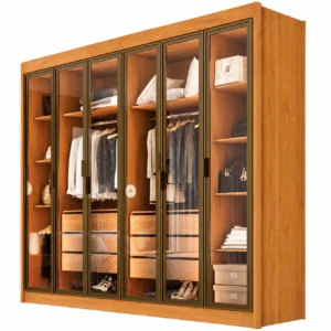Guarda Roupa São Carlos Casal 6 Portas Reflecta com Led 6 Gavetas Leifer