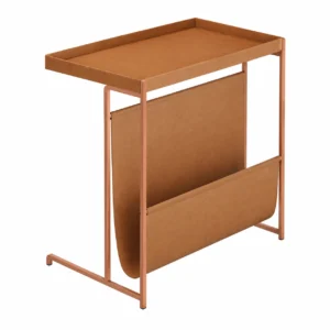 Mesa de Apoio Revisteiro Couro Jb Bechara