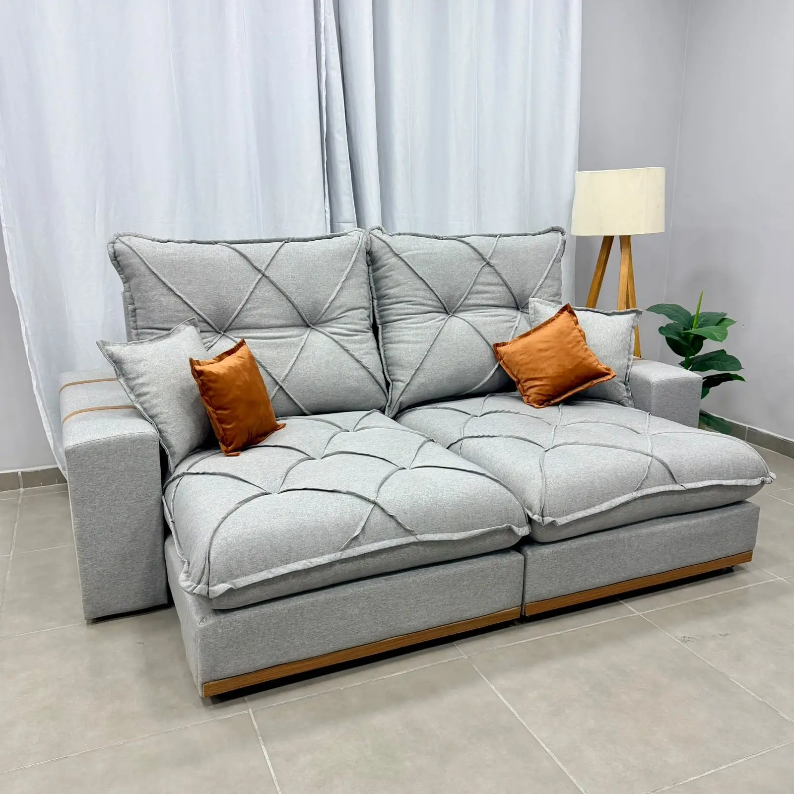 Sofá Gran Best Prime 230cm em Linho 4 Lugares Retrátil e Reclinável Aifos - Imagem 4