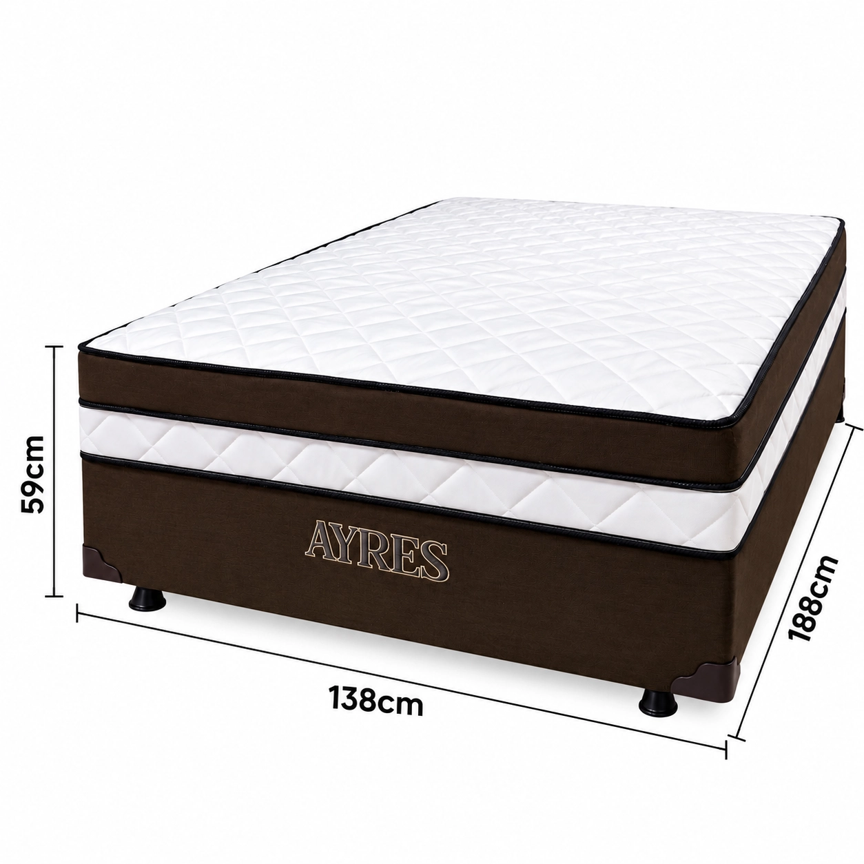 Cama Box Ayres Casal 138x188x59cm Alto Nivel - Imagem 2
