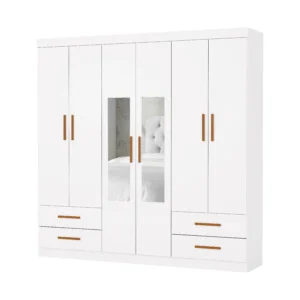 Guarda Roupa Hercules com 6 Portas 4 Gavetas e Espelho