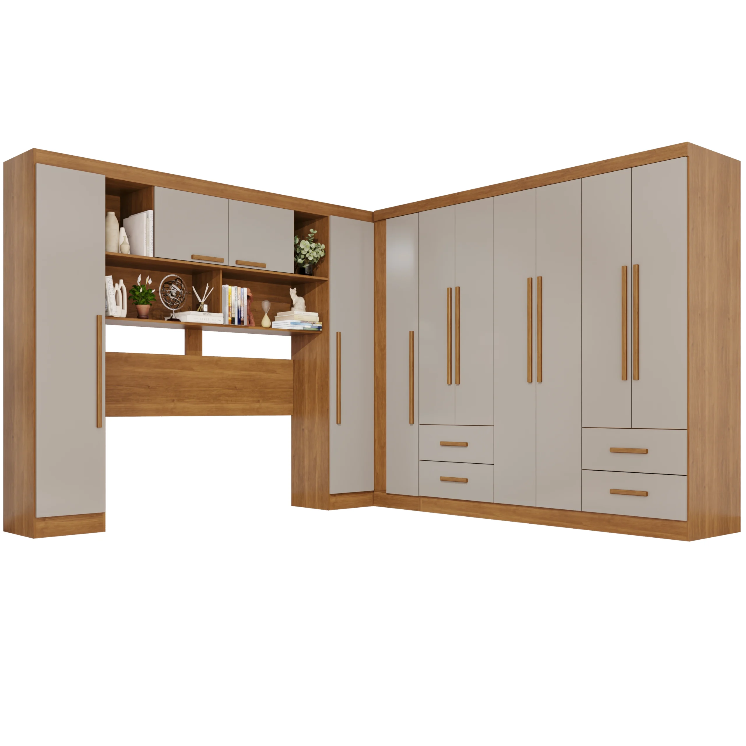 Guarda Roupa Modulado Apolo Texas Fortaleza Premium Sem Espelho e Pés Casal 11 Portas 4 Gavetas Salleto
