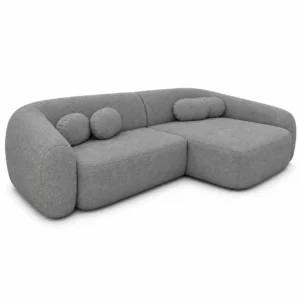 Sofá Chelles 3376 com Chaise em Linho 4 Lugares 240cm Gralha Azul